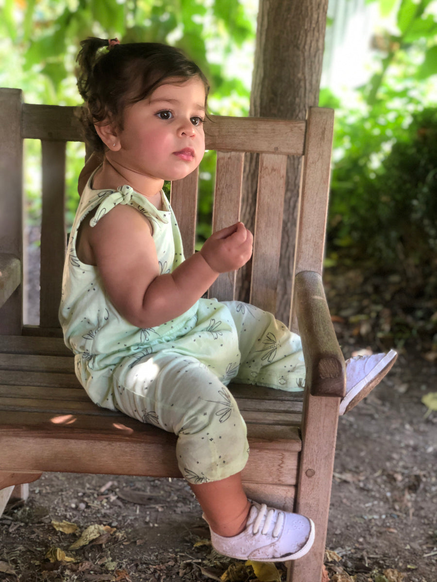 Dragonfly Baby Romper, Baby Lime