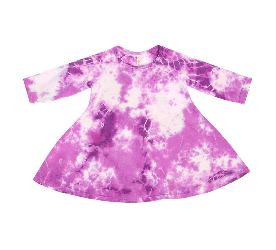 Crystal Tie Dye A-line dress, Violet Orchid