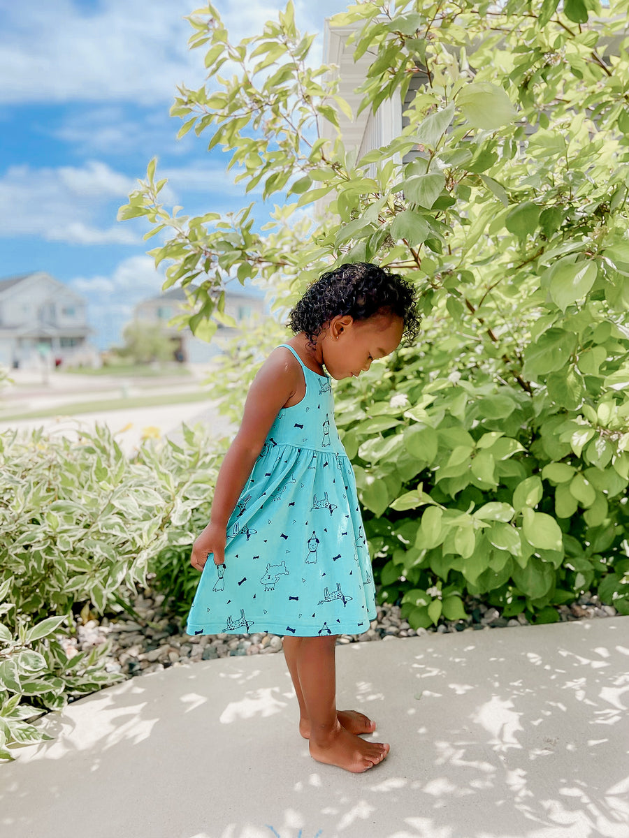 Puppy Party Cross Back Dress, Capri