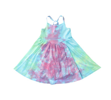 Ice Cloud Cross Back Dress, Tie Dye